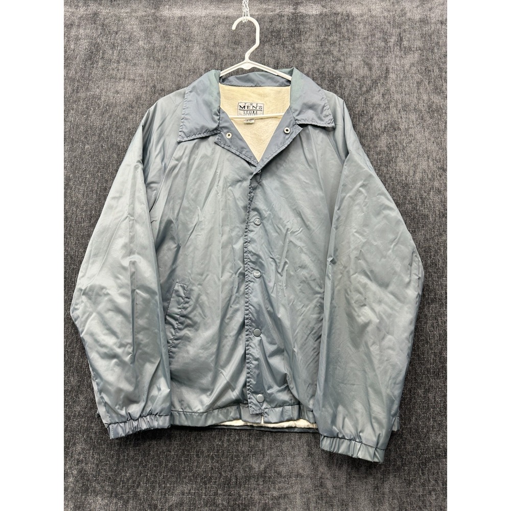 The Men Store Sears Windbreaker Jacket Mens XL Gray Fleece Lined Water Resistant